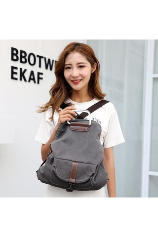 Dancemonkey Moda Kadın Sırt Çantası - Fonksiyonel Omuz Çantası Gri Çok Renkli Çok Renkli