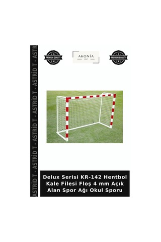 Delux Serisi Kr-142 Hentbol Kale Filesi Floş 4 Mm Açık Alan Spor Ağı Okul Sporu Çok Renkli