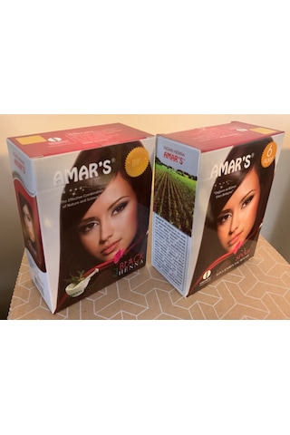 Amar S Henna Kına İçeren Saç Boyası 6 Lı 10g Paket Siyah Renk- 2