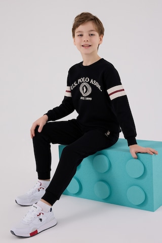 U.S. Polo Assn. Lisanslı Erkek Çocuk Alt Üst 2 Parça Eşofman Takımı Us2201 Siyah