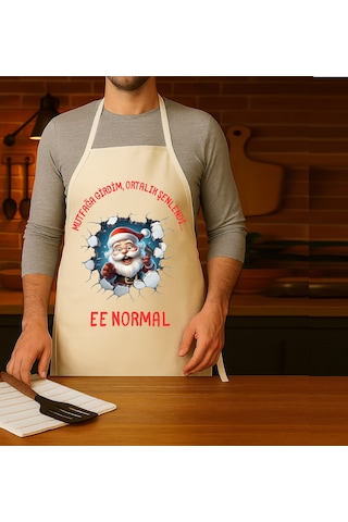 Yılbaşı Mutfak Önlüğü Noel Baba Ortalık Şenlendi Önlük Çok Renkli