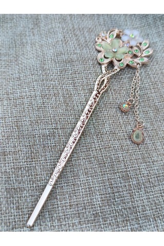 Villovatik Adel Yeşil Saç Tokası Aplikası 129631578 Yeşil