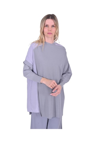 İnvee Körüklü Triko Tunik Gri 6250