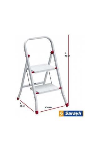 Pratik Metal Merdiven Beyaz 2 Basamaklı