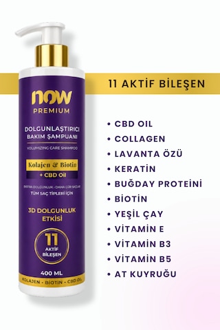 Now Premium Kolajen & Biotin Dolgunlaştırıcı Bakım Şampuanı 400 ML
