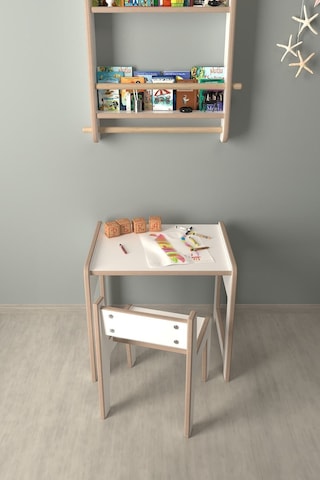 Montessori Çocuk Oyun Ve Aktivite Masası Ve Sandalye Beyaz