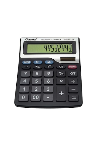 Gaona Ds-9633b 13 Haneli Büyük Ekranlı Çift Güçlü Masaüstü Hesap Makinesi Siyah