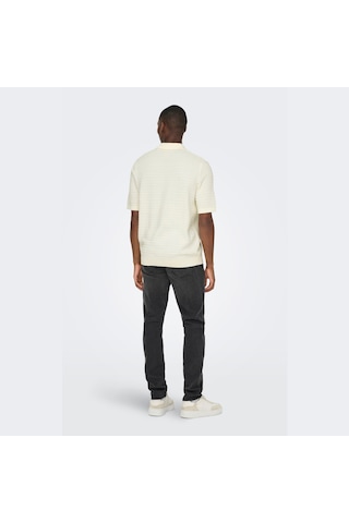 Only & Sons Manu Strcuture Erkek Krem Polo Tişört 22038171-ert
