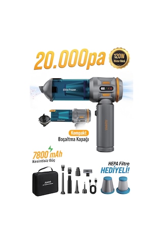 Ahv-24 Lımıted Edıtıon Mavi 20.000pa Brushless Kablosuz Araç İçi Basınçlı Üfleme & Çekme Süp