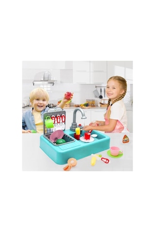 7010 Modern Lavabo Pilli Çeşmeli Mutfak 25 Prç Pembe