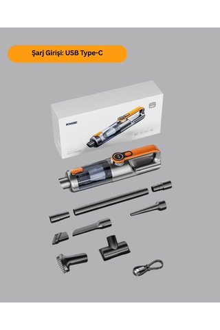 Taşınabilir Şarjlı El Süpürgesi Çok Yönlü Temizlik 5 Başlıklı Numaratör Hediyeli