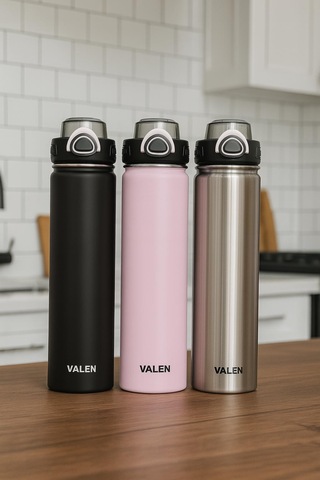 Çift Duvarlı Vakumlu Sport Termos 660ml / Pembe