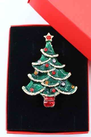 Noel Ağacı Broş. Taşlı Tasarım Yılbaşı Ağacı Broş. Yaka İğnesi Broş. Kadın Broş. Broş. Yeşil