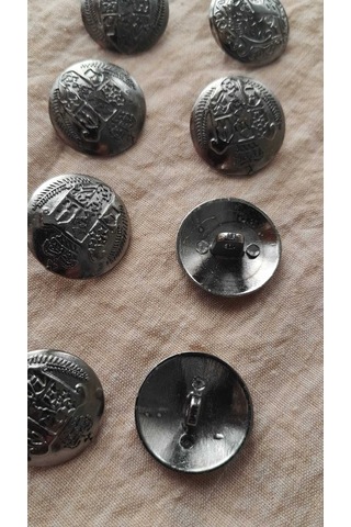 Sıyah Nıkel Metal Düğme 20 Mm 8 Adet