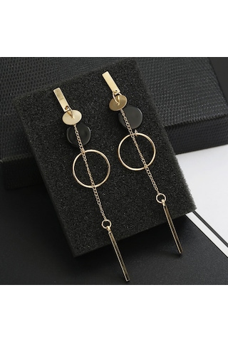 Skycity Tek Çizgi Küpe - Altın Ve Gümüş Renk, Alaşım Malzeme, Şık Tasarım Gold