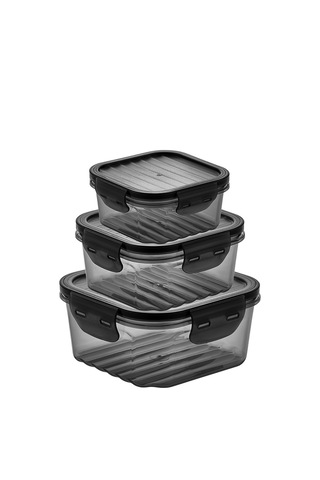 Jasper JPR-0113 Saklama Kabı Plastik Seti Antrasit 1400 ML + 800 ML + 400 ML
