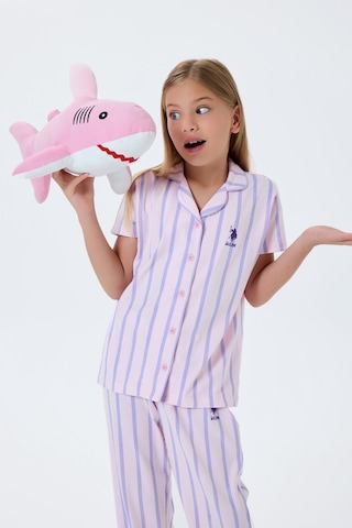 U.s. Polo Assn. Kız Çocuk Mor Gömlek Pijama 5274-49917 Mor