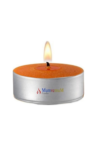 20 Li Tarçın Kokulu Kahve Rengi Tealight Mum Kahverengi