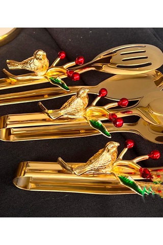 Gold Kuşlu 3 Lü Maşa Servis Seti