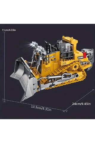 Uzaktan Kumandalı Buldozer Işıklı İnşaat Aracı 7-12 Yaş Erkek Çocuklar İçin