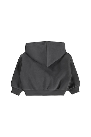 Civil Baby Çiçek Nakışlı Basic Kapşonlu 6-18 Ay Sweatshirt - Gri Koyu Gri