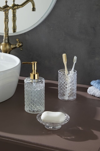 Selen Concept Kafes Model El Yapımı Cam Banyo Seti 3'lü Takım Şeffaf