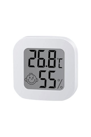 Lemestar Dijital Odalar İçin Sıcaklık Ve Nem Ölçer -10 C/+70 C 10-99%rh, Hassas Sensör, Gülümseyen Yüz, Düğme Pil İle Mini Abs Termohigrometre