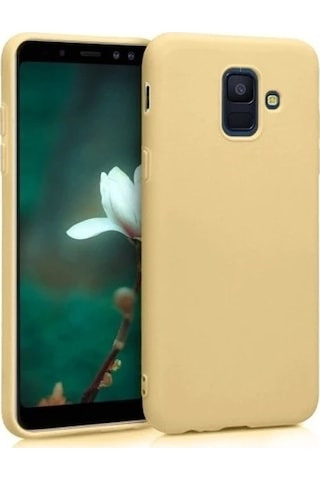 Samsung Uyumlu Galaxy A8 2018 Arka Kapak Silikon Kılıf + Temperli Cam Ekran Koruyucu