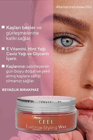 The Ceel Kaş Şekillendirici & Sabitleyici Wax E Vitamini Glycerin Hint Yağı 50 ml