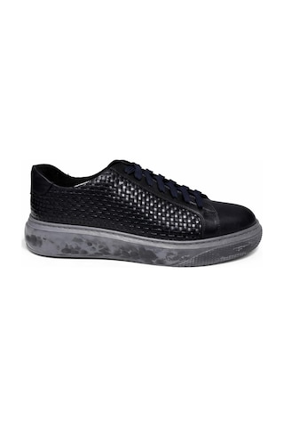 Bambi Lacivert Hakiki Deri Erkek Sneaker E01600121241