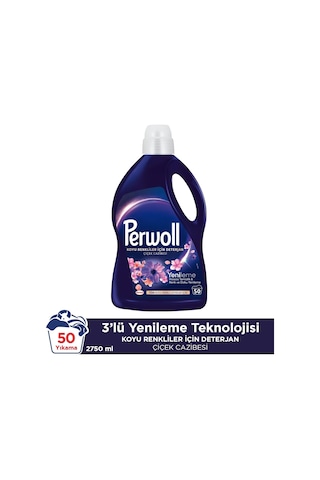 Perwoll Hassas Sıvı Çamaşır Deterjanı Yenileme&amp Çiçek Cazibesi Siyah 2,75 L 0.75 LT - 2.5 LT - 12 KG