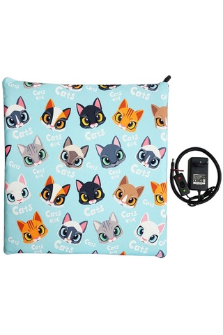 Kedi Minderi Isıtmalı Model 45x45cm 12v Adaptörlü Su Geçirmez Kdtes87