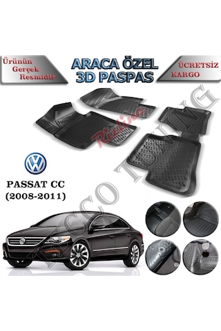 Volkswagen Passat Cc 2008-2011 3D Havuzlu  Paspas