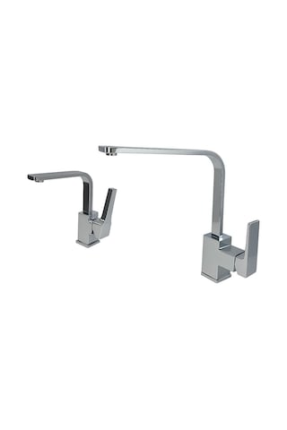 Rudi Armatür Pirinç Malzeme Batarya Takımı Mutfak , Lavabo, Banyo Bataryası Gri