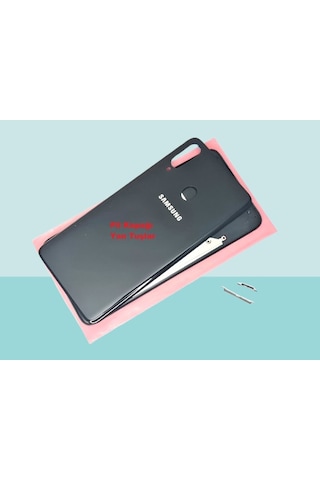 Tkgz Samsung Uyumlu Galaxy A20s Full Kasa Arka Kapak Batarya Kapağı - Siyah Çok Renkli