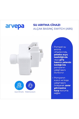 Arvepa Su Arıtma Cihazı Alçak Basınç Switch (ABS) - Uzun Ömürlü Koruma
