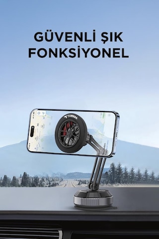 Torima JX-060 Sarsılmaz Manyetik 360 Derece Ayarlanabilir Araç İçi Telefon Tutucu Siyah