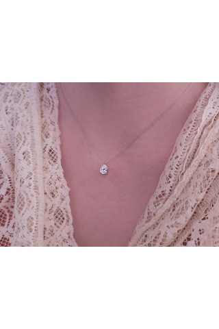 Sirius Pırlanta Beyaz Topaz Taşlı Gemma Kolye 0823p0059