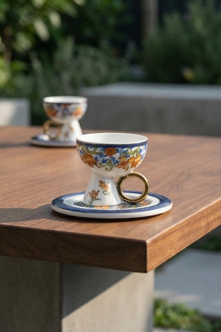 Rory 6 Kişilik Porselen Kahve Fincanı Takımı - 90 Ml Çok Renkli