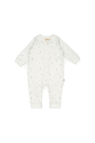 Bebek Uzun Kollu Tulum %100 Organik Pamuk - Yenidoğan - Csy8032 Ecru