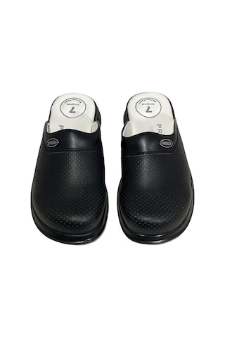 7 Noktalı Ortopedik Unisex Doktor-Aşçı Sabo Terlik Siyah