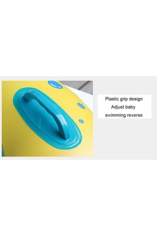 Qingmipy Bebek İçin Güneşlikli Yüzme Simidi - Döner Direksiyonlu, 0-3 Yaş Güvenli Yüzme Oyuncağı Sarı - Mavi