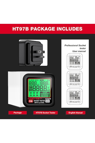 Vkemall Priz Habotest Ht97d Dijital Soket Test Cihazı Voltaj Testi Ab Fiş Soket Dedektörü Akı
