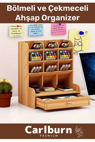 Özel Üretim Demonte Ev Ofis Çalışma Masası Dayanıklı Bölmeli Çekmeceli Ahşap Organizer Çok Renkli