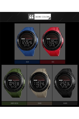 Dofolink Skmeı Erkek Dijital Saat - Stopwatch, Alarm, Takvim Ve Işık Fonksiyonlarıyla 5atm Su Geçirmez Pu Kordonlu Spor Kol Saati Yeşil