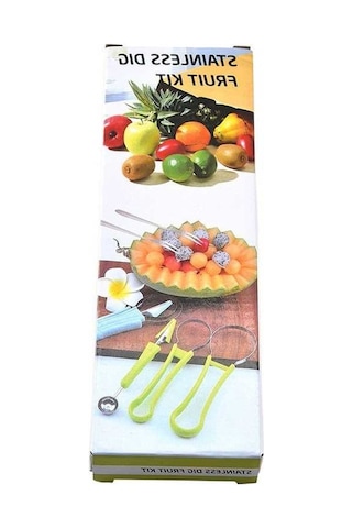 Besthome1 Ev Kullanımı Pratik Paslanmaz Çelik Meyve Kesici Seti: 3'lü, Yeşil Kutu, Mutfak Aleti, Toptan Alım Diğer