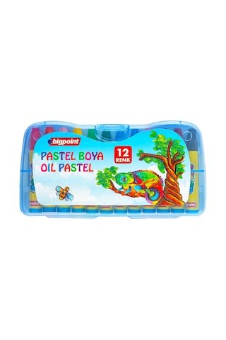 Bigpoint Pastel Boya 12 Renk - Mavi Kutulu Diğer