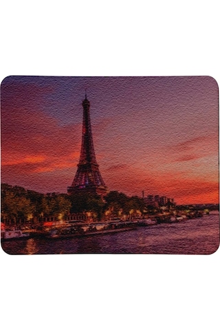 Paris Eyfel Kulesi Desenli Kaymaz Taban Optik Bilgisayar Notebook Mouse Pad Maus Ped 17,5x21,5cm