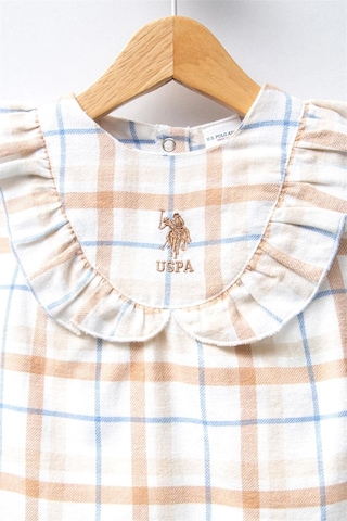 U.s. Polo Assn. Kız Bebek Ekose Elbise Beyaz Usb2379 Çok Renkli