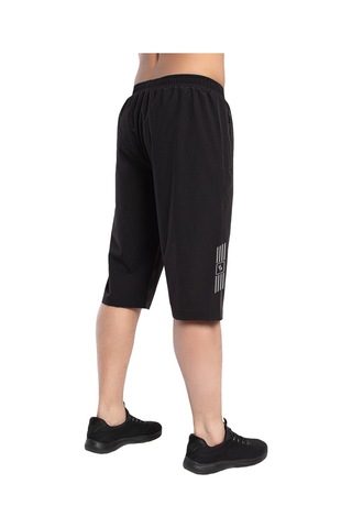 Crozwise Spor Lycra - Erkek Siyah Likralı Spor Kapri - 8036-10 Siyah